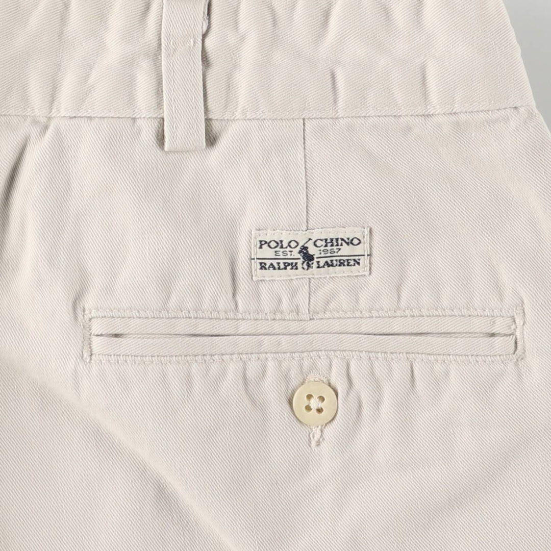 Ralph Lauren Polo Ralph Lauren Two-pleat Chino Pants, Made in USA, Men's, Size W34 cotton Beige type Vintage Second Hand