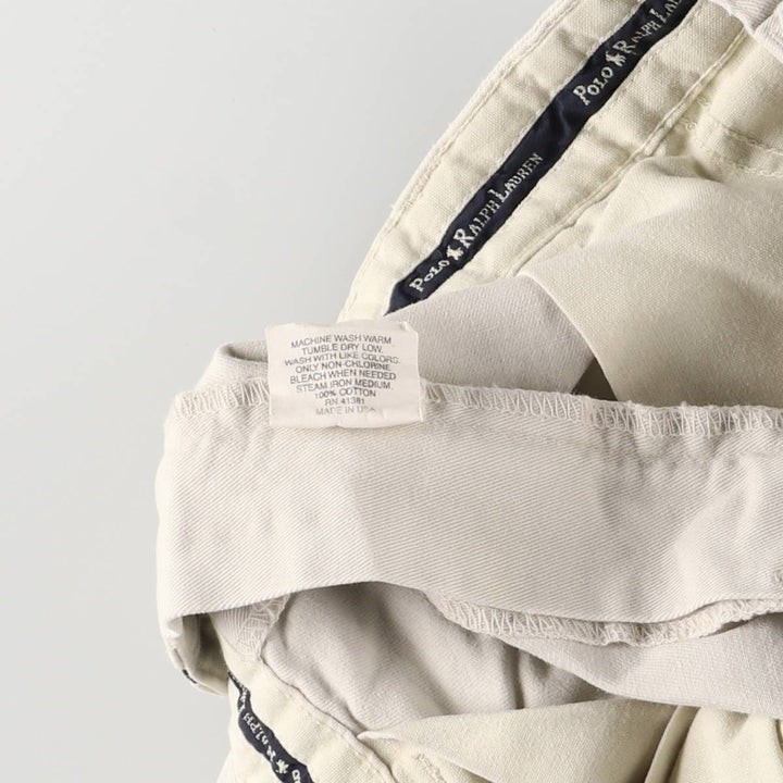 Ralph Lauren Polo Ralph Lauren Two-pleat Chino Pants, Made in USA, Men's, Size W34 cotton Beige type Vintage Second Hand