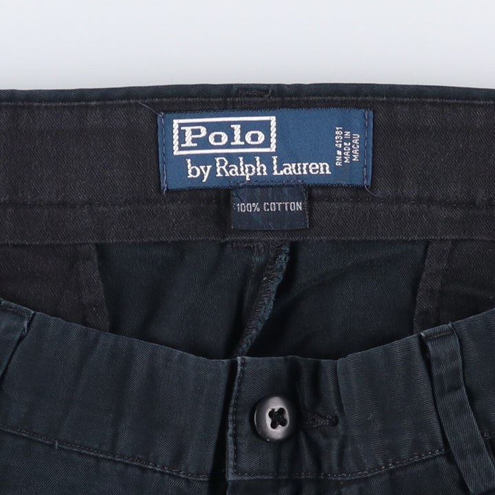 Ralph Lauren POLO by Ralph Lauren Chino Pants Men's W34 equivalent cotton black type Vintage Second Hand