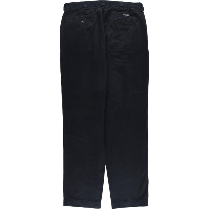 Ralph Lauren POLO by Ralph Lauren CHATFIELD PANT, two-pleat chino pants, men's size W35. cotton black type Vintage Second Hand