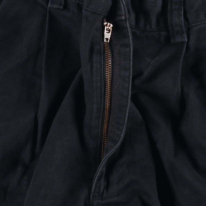 Ralph Lauren POLO by Ralph Lauren CHATFIELD PANT, two-pleat chino pants, men's size W35. cotton black type Vintage Second Hand
