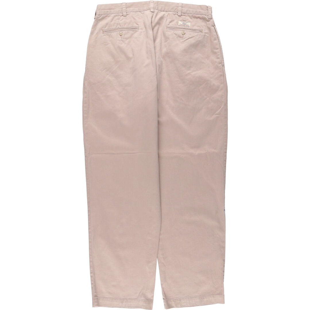 Ralph Lauren POLO by Ralph Lauren ANDREW PANT Two-pleat chino pants for men, equivalent to W34 cotton Beige type Vintage Second Hand