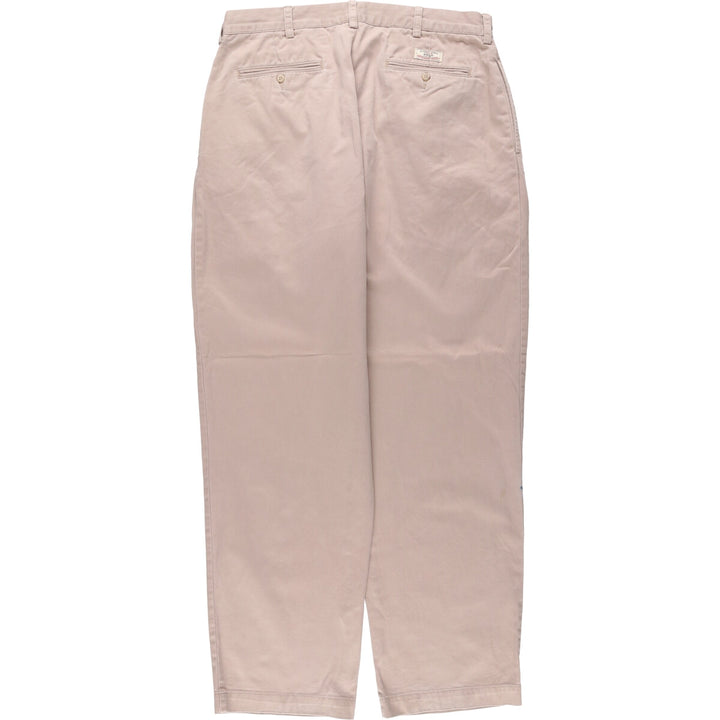 Ralph Lauren POLO by Ralph Lauren ANDREW PANT Two-pleat chino pants for men, equivalent to W34 cotton Beige type Vintage Second Hand