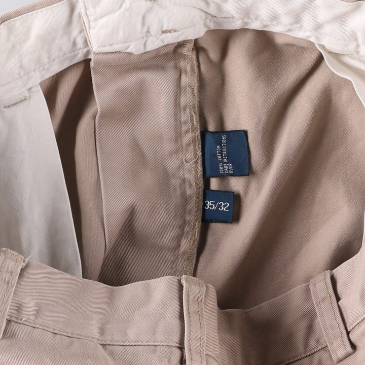 Ralph Lauren POLO by Ralph Lauren ANDREW PANT Two-pleat chino pants for men, equivalent to W34 cotton Beige type Vintage Second Hand