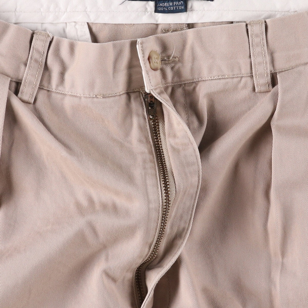 Ralph Lauren POLO by Ralph Lauren ANDREW PANT Two-pleat chino pants for men, equivalent to W34 cotton Beige type Vintage Second Hand
