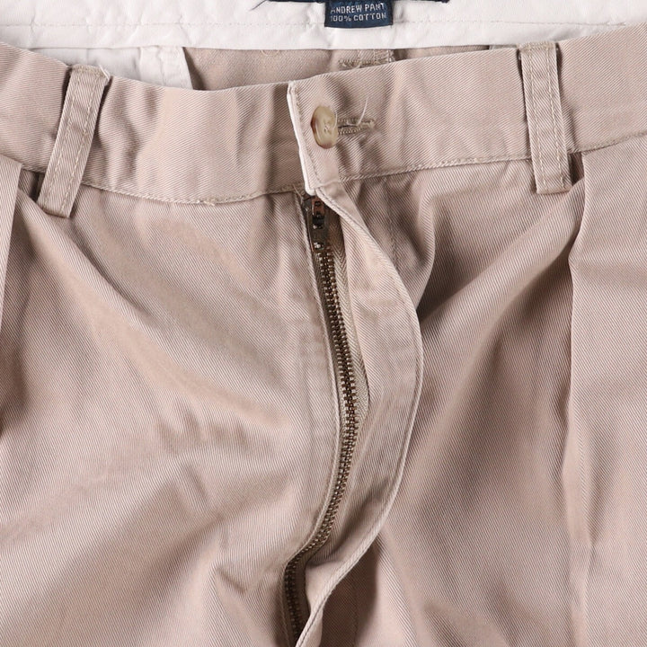 Ralph Lauren POLO by Ralph Lauren ANDREW PANT Two-pleat chino pants for men, equivalent to W34 cotton Beige type Vintage Second Hand