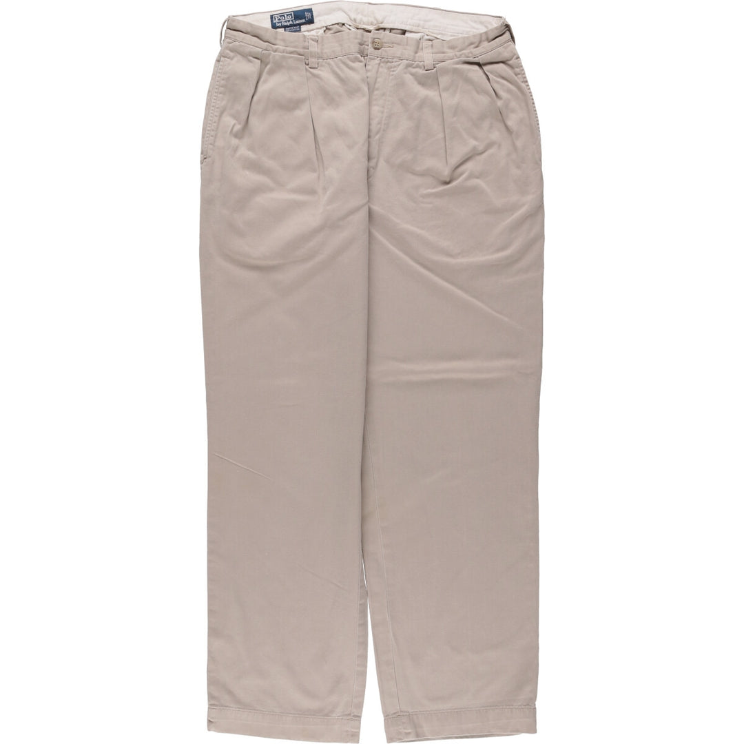 Ralph Lauren POLO by Ralph Lauren Two-pleat Chino Pants for Men, W35 cotton Beige type Vintage Second Hand