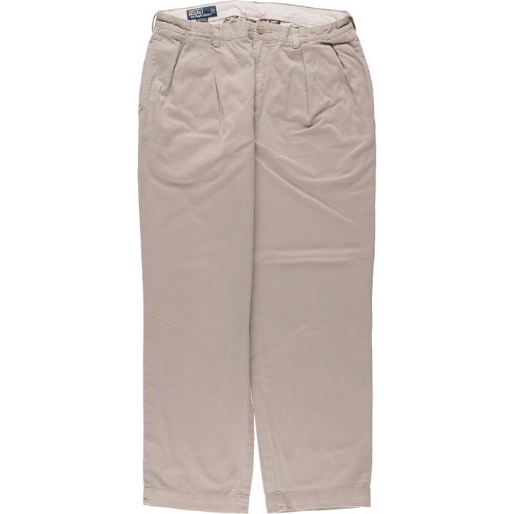 Ralph Lauren POLO by Ralph Lauren Two-pleat Chino Pants for Men, W35 cotton Beige type Vintage Second Hand