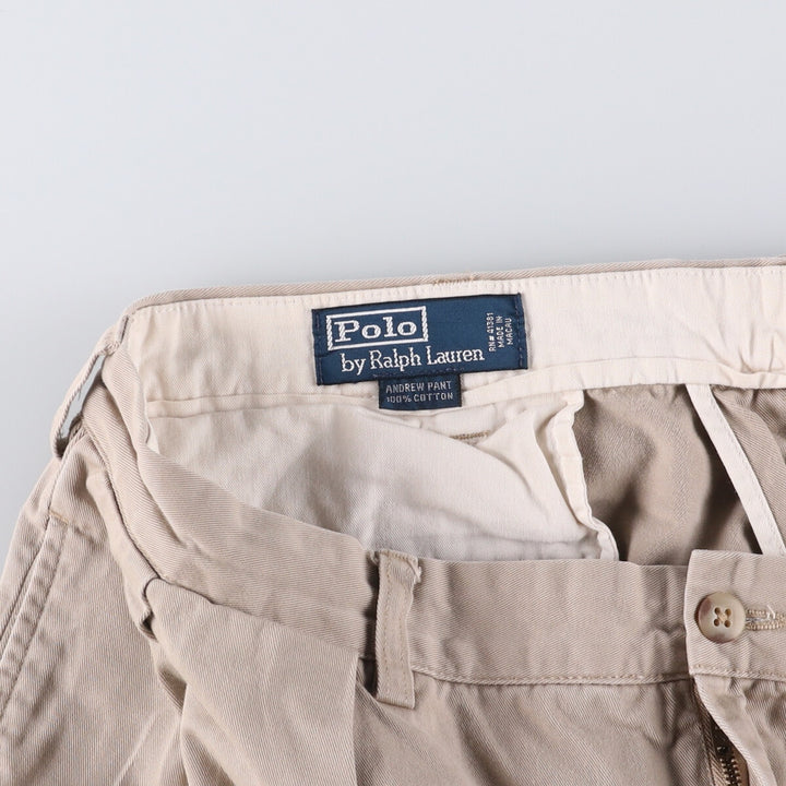 Ralph Lauren POLO by Ralph Lauren Two-pleat Chino Pants for Men, W35 cotton Beige type Vintage Second Hand