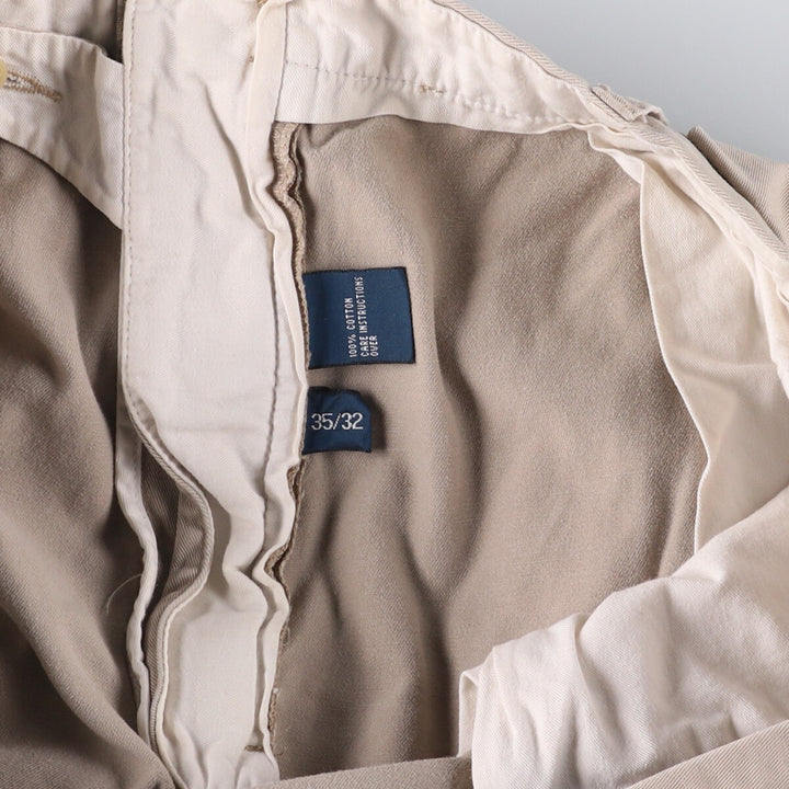 Ralph Lauren POLO by Ralph Lauren Two-pleat Chino Pants for Men, W35 cotton Beige type Vintage Second Hand