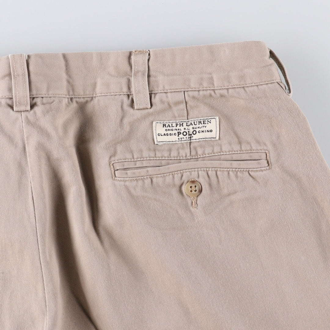 Ralph Lauren POLO by Ralph Lauren Two-pleat Chino Pants for Men, W35 cotton Beige type Vintage Second Hand