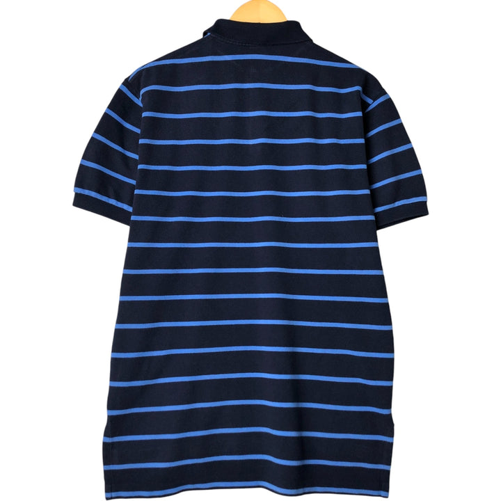 Ralph Lauren POLO by Ralph Lauren short sleeve striped polo shirt, men's size M cotton navy blue type Vintage Second Hand