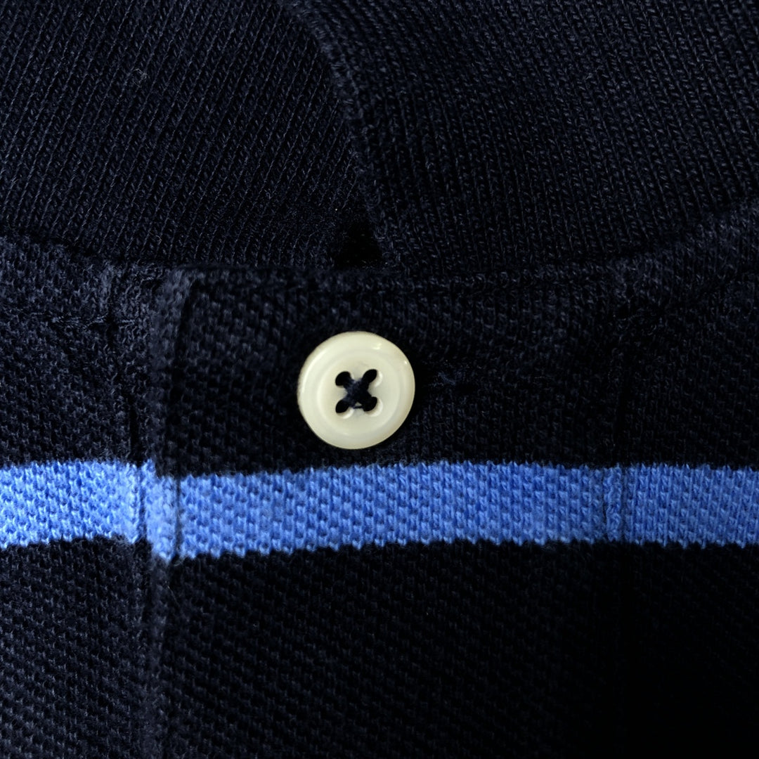 Ralph Lauren POLO by Ralph Lauren short sleeve striped polo shirt, men's size M cotton navy blue type Vintage Second Hand