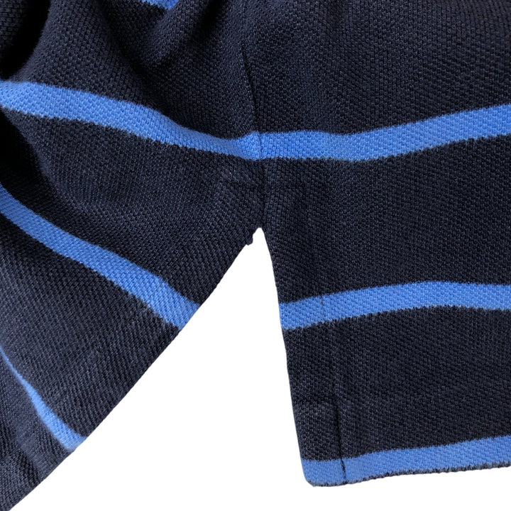 Ralph Lauren POLO by Ralph Lauren short sleeve striped polo shirt, men's size M cotton navy blue type Vintage Second Hand