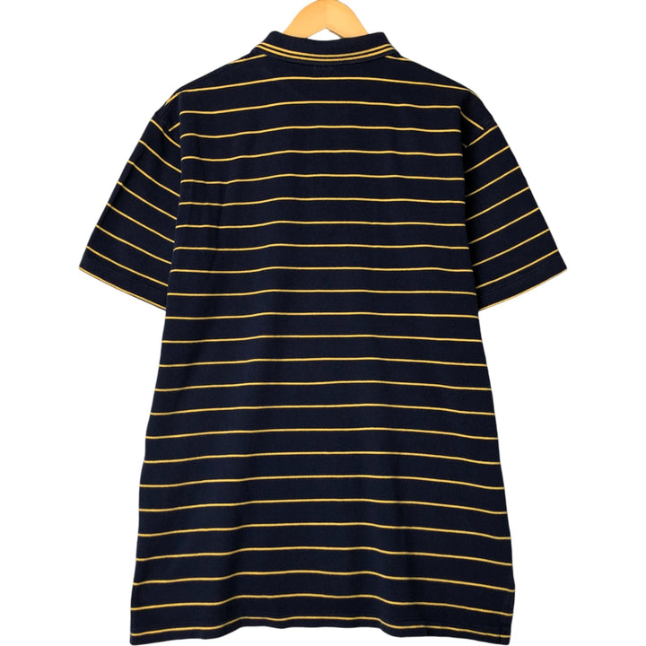 Ralph Lauren POLO by Ralph Lauren short sleeve striped polo shirt, men's XL size cotton navy blue type Vintage Second Hand