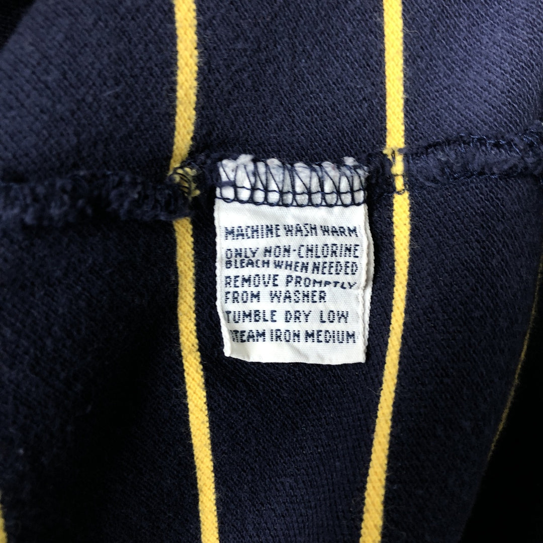 Ralph Lauren POLO by Ralph Lauren short sleeve striped polo shirt, men's XL size cotton navy blue type Vintage Second Hand