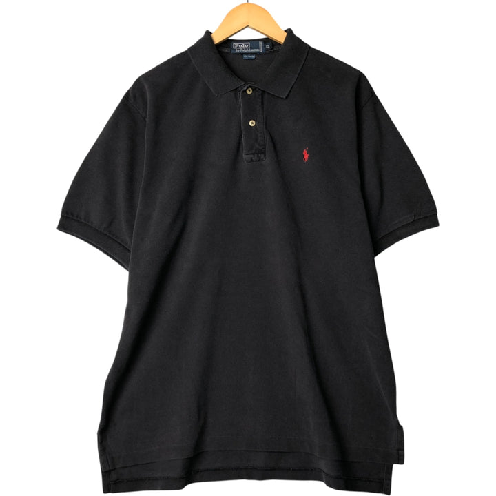 Ralph Lauren POLO by Ralph Lauren short sleeve polo shirt, men's XL size cotton black type Vintage Second Hand