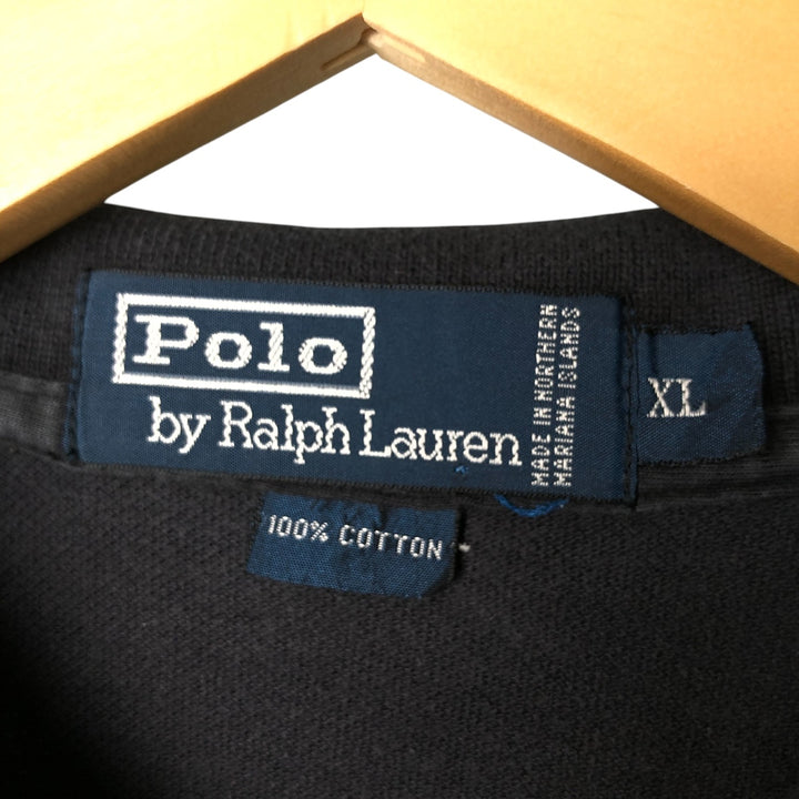 Ralph Lauren POLO by Ralph Lauren short sleeve polo shirt, men's XL size cotton black type Vintage Second Hand