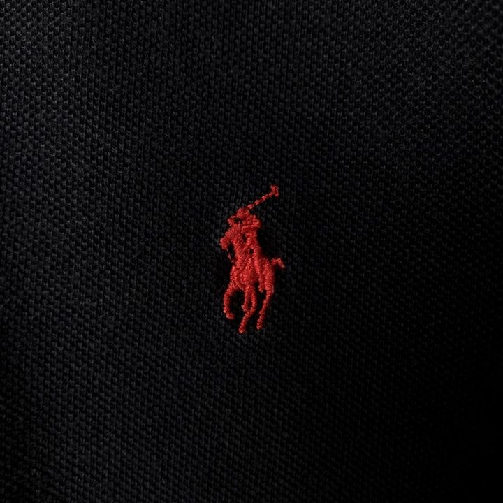 Ralph Lauren POLO by Ralph Lauren short sleeve polo shirt, men's XL size cotton black type Vintage Second Hand