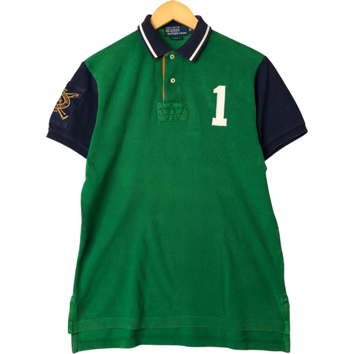 Ralph Lauren POLO by Ralph Lauren CUSTOM FIT short sleeve polo shirt, men's M size cotton green type Vintage Second Hand
