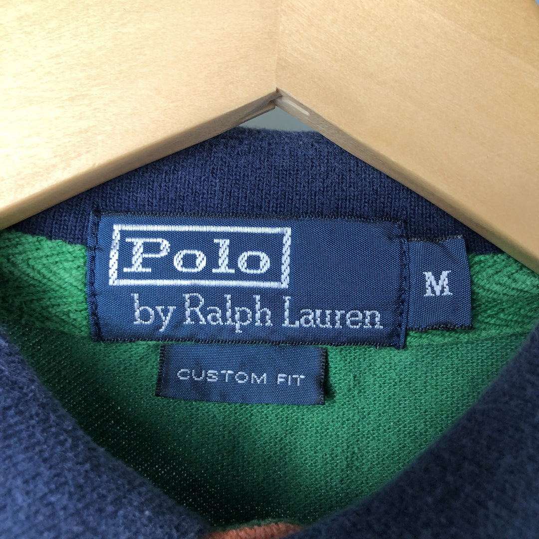 Ralph Lauren POLO by Ralph Lauren CUSTOM FIT short sleeve polo shirt, men's M size cotton green type Vintage Second Hand