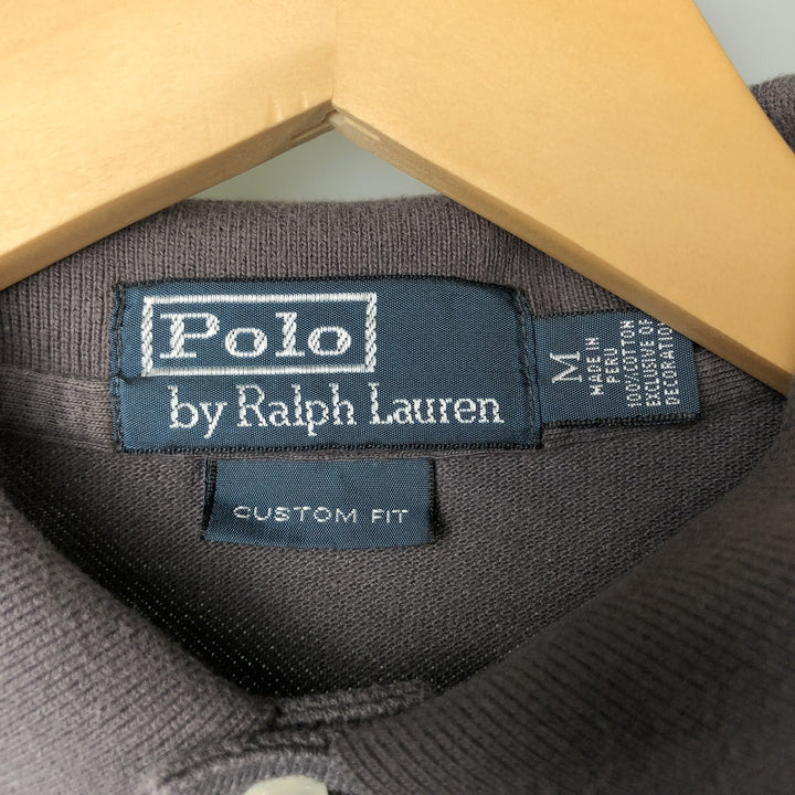 Ralph Lauren POLO by Ralph Lauren short sleeve polo shirt, men's size M cotton Charcoal Vintage Second Hand