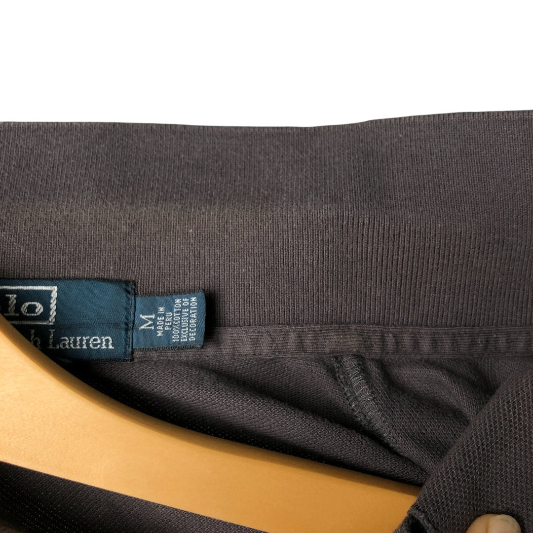 Ralph Lauren POLO by Ralph Lauren short sleeve polo shirt, men's size M cotton Charcoal Vintage Second Hand