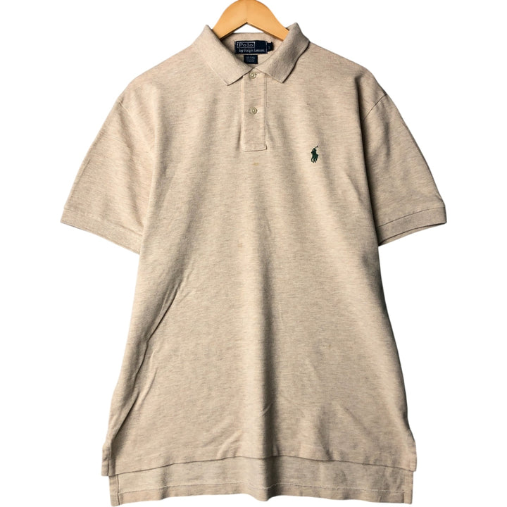 Ralph Lauren POLO by Ralph Lauren short sleeve polo shirt, men's size L cotton unbleached Vintage Second Hand