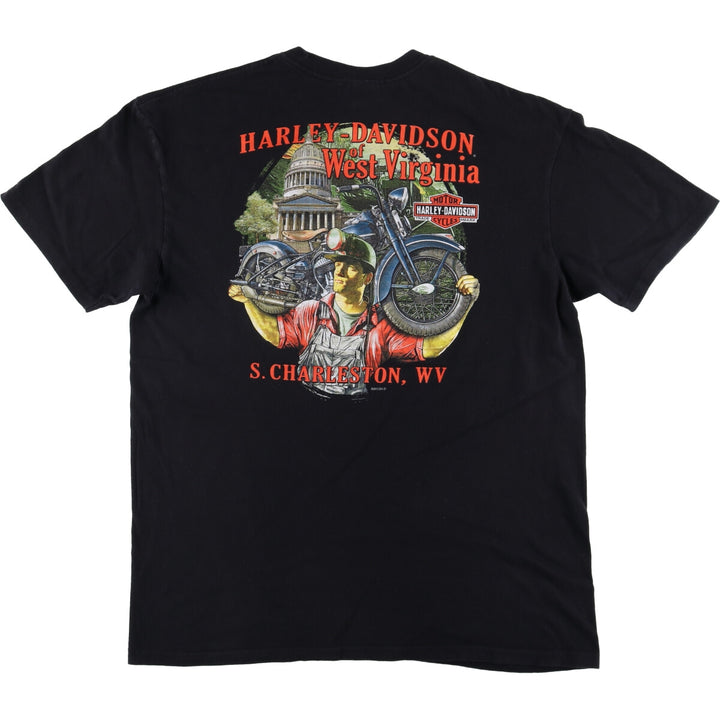 Harley-Davidson Skull Wing Motorcycle T-Shirt, Men's XL cotton black type Vintage Second Hand
