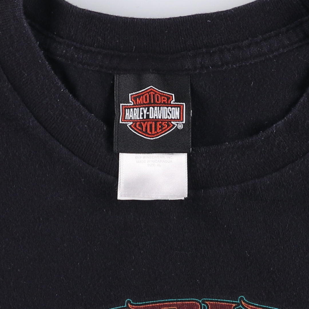 Harley-Davidson Skull Wing Motorcycle T-Shirt, Men's XL cotton black type Vintage Second Hand