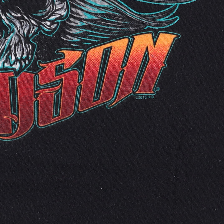 Harley-Davidson Skull Wing Motorcycle T-Shirt, Men's XL cotton black type Vintage Second Hand