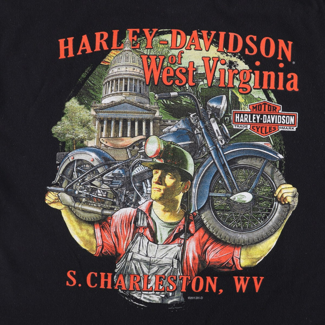 Harley-Davidson Skull Wing Motorcycle T-Shirt, Men's XL cotton black type Vintage Second Hand