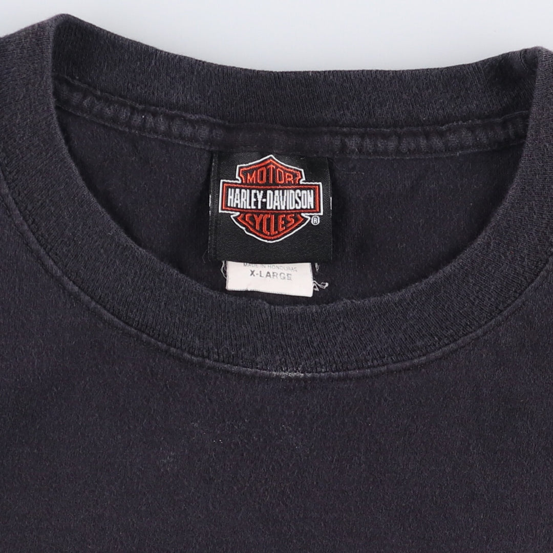 Harley-Davidson Fire Pattern Motorcycle Bike T-Shirt Men's XL cotton black type Vintage Second Hand