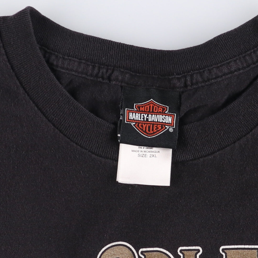 Harley-Davidson Skull Pattern Motorcycle Bike T-shirt Men's XXL cotton black type Vintage Second Hand