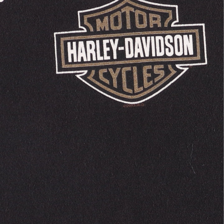 Harley-Davidson Skull Pattern Motorcycle Bike T-shirt Men's XXL cotton black type Vintage Second Hand