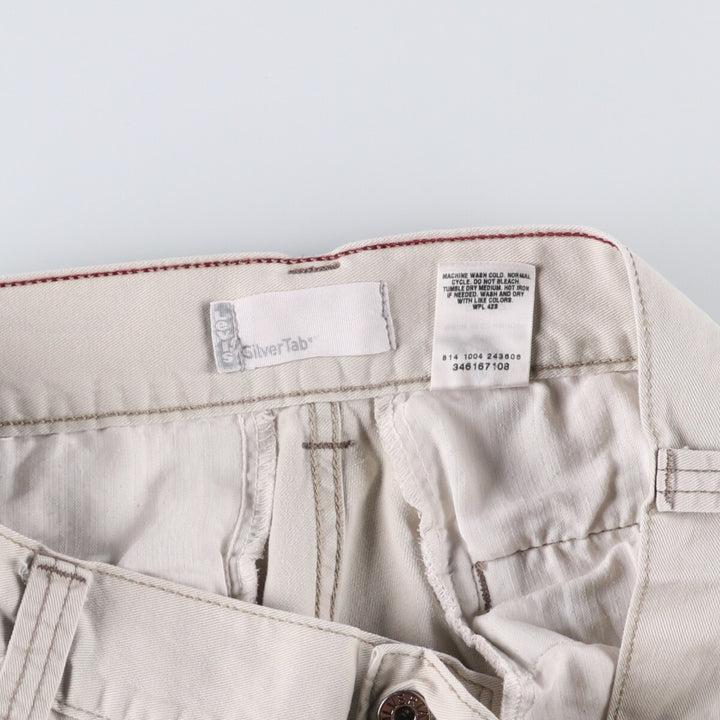 2000'S Levi's SILVER TAB Cargo Shorts, Men's Size 36 cotton Beige type Vintage Second Hand