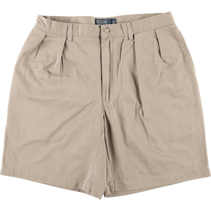 Ralph Lauren POLO by Ralph Lauren TYLER SHORT Two-pleat chino shorts, short pants, men's size W34 cotton Beige type Vintage Second Hand