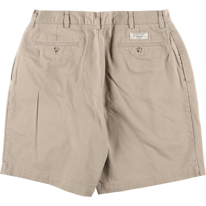 Ralph Lauren POLO by Ralph Lauren TYLER SHORT Two-pleat chino shorts, short pants, men's size W34 cotton Beige type Vintage Second Hand