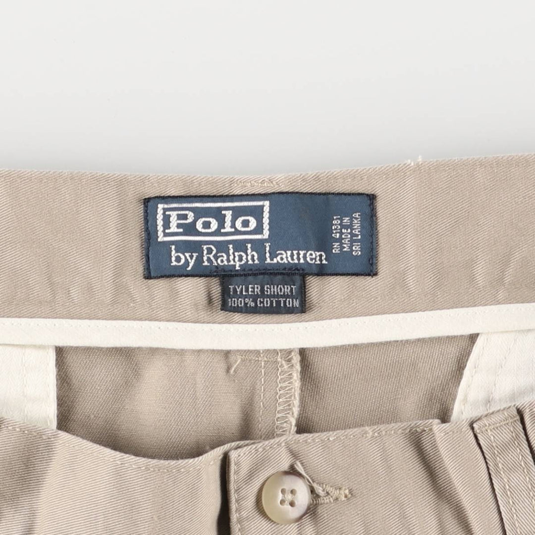 Ralph Lauren POLO by Ralph Lauren TYLER SHORT Two-pleat chino shorts, short pants, men's size W34 cotton Beige type Vintage Second Hand