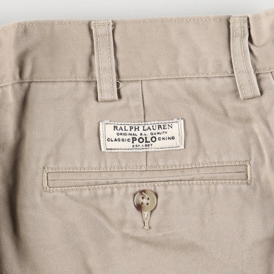 Ralph Lauren POLO by Ralph Lauren TYLER SHORT Two-pleat chino shorts, short pants, men's size W34 cotton Beige type Vintage Second Hand