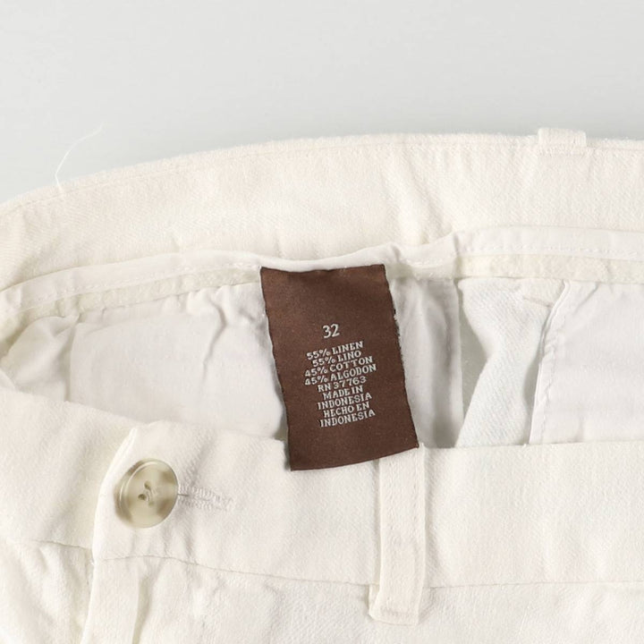 2000'S Perry Ellis Cotton and Linen Cargo Shorts, Men's Size W34 linen white type Vintage Second Hand