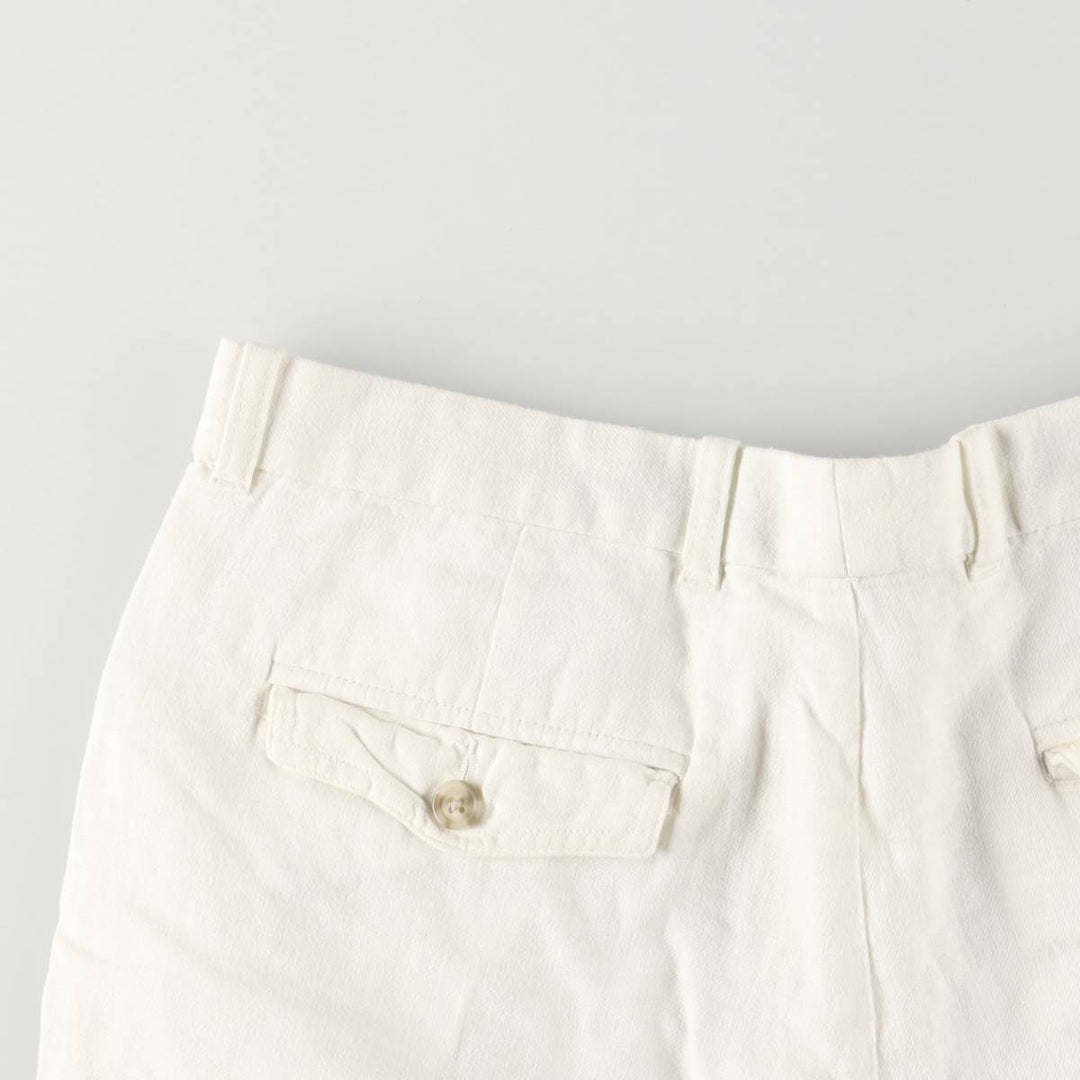 2000'S Perry Ellis Cotton and Linen Cargo Shorts, Men's Size W34 linen white type Vintage Second Hand