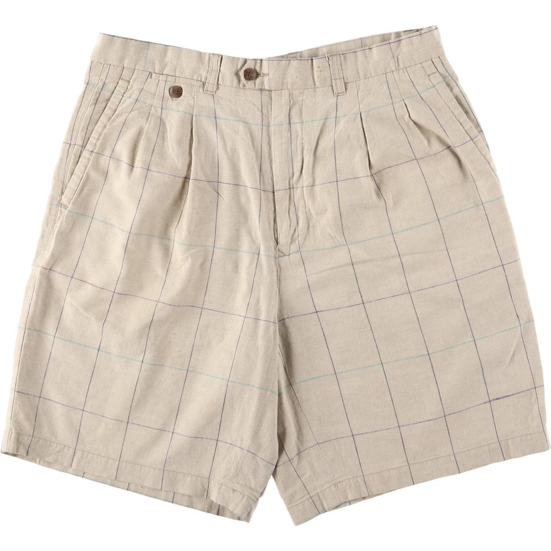 CUTTER and BUCK Check Pattern Shorts, Men's Size W35 unclear Beige type Vintage Second Hand