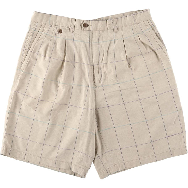CUTTER and BUCK Check Pattern Shorts, Men's Size W35 unclear Beige type Vintage Second Hand