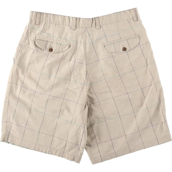 CUTTER and BUCK Check Pattern Shorts, Men's Size W35 unclear Beige type Vintage Second Hand
