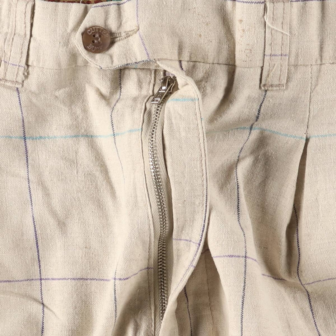 CUTTER and BUCK Check Pattern Shorts, Men's Size W35 unclear Beige type Vintage Second Hand