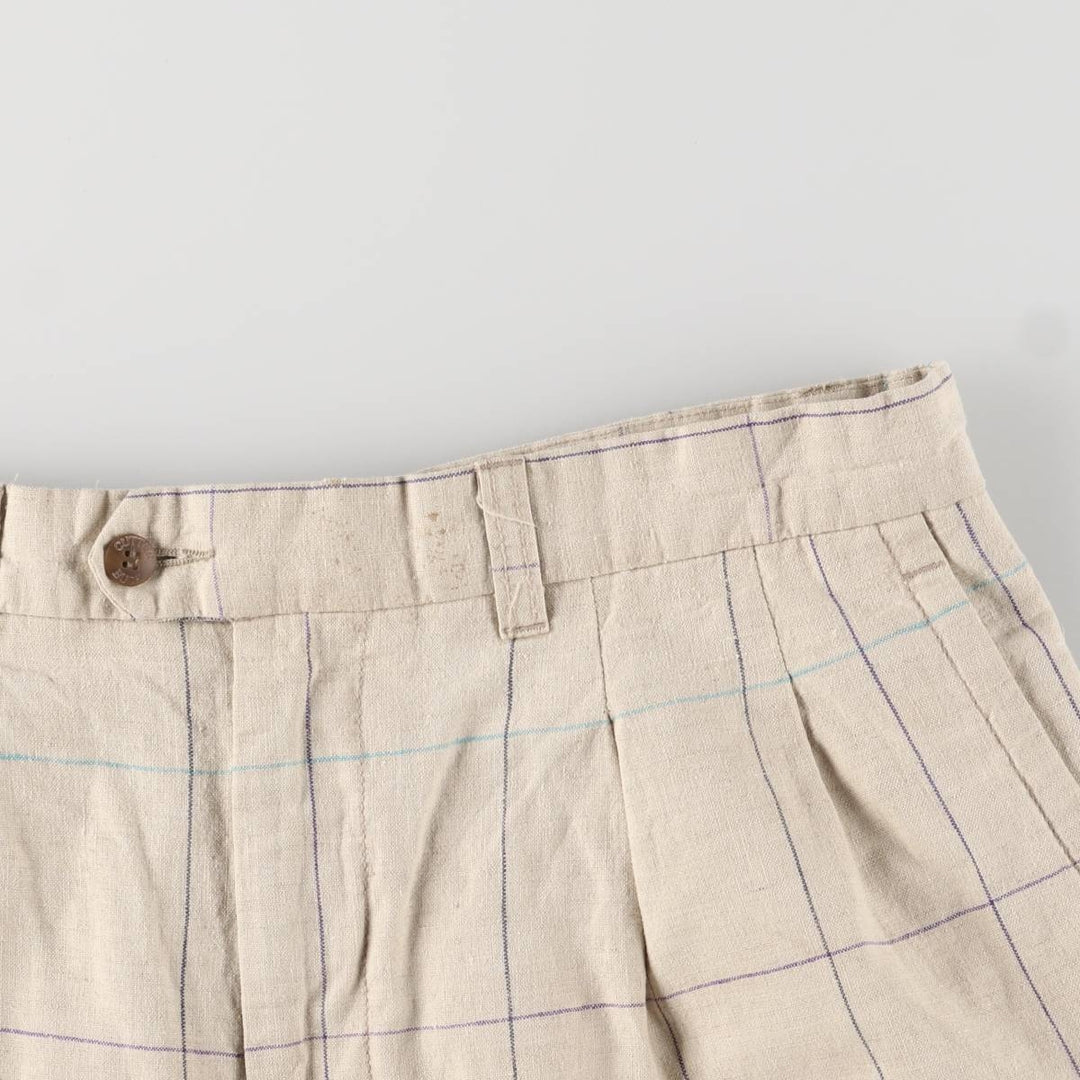 CUTTER and BUCK Check Pattern Shorts, Men's Size W35 unclear Beige type Vintage Second Hand
