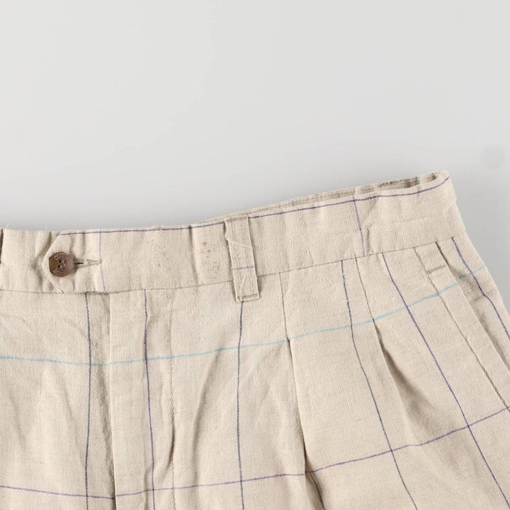 CUTTER and BUCK Check Pattern Shorts, Men's Size W35 unclear Beige type Vintage Second Hand