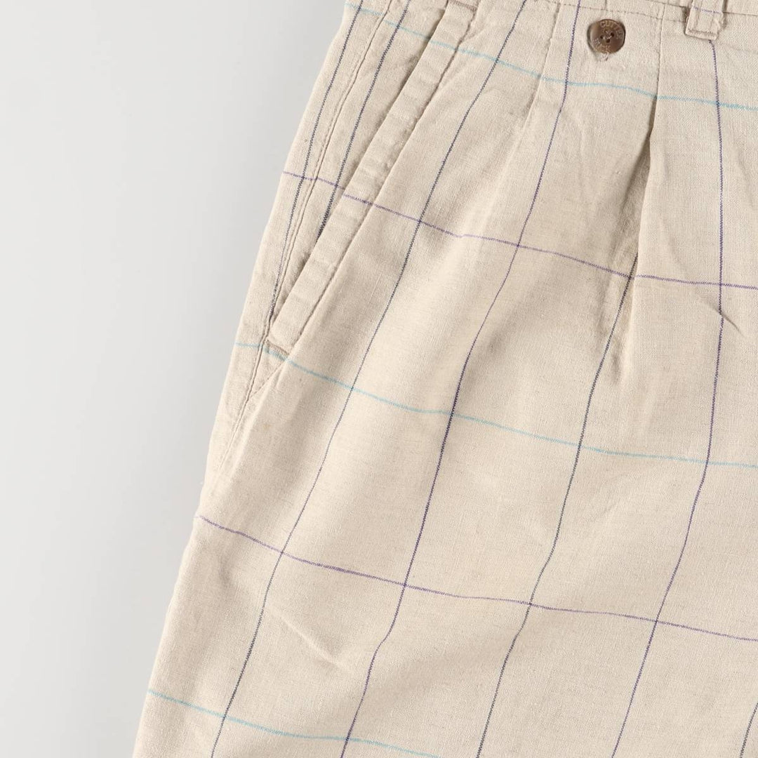 CUTTER and BUCK Check Pattern Shorts, Men's Size W35 unclear Beige type Vintage Second Hand