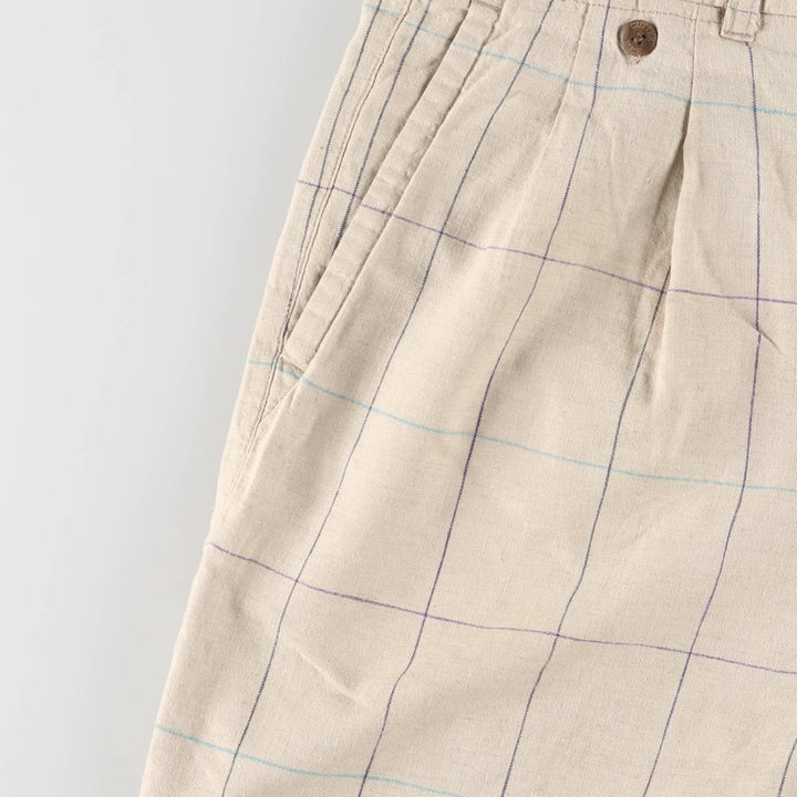 CUTTER and BUCK Check Pattern Shorts, Men's Size W35 unclear Beige type Vintage Second Hand